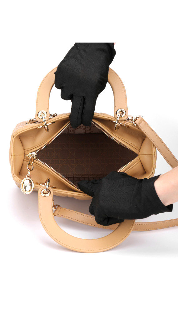 Lady Dior Medium Beige m. GHW