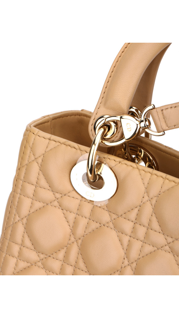 Lady Dior Medium Beige m. GHW