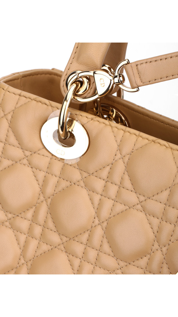 Lady Dior Medium Beige m. GHW