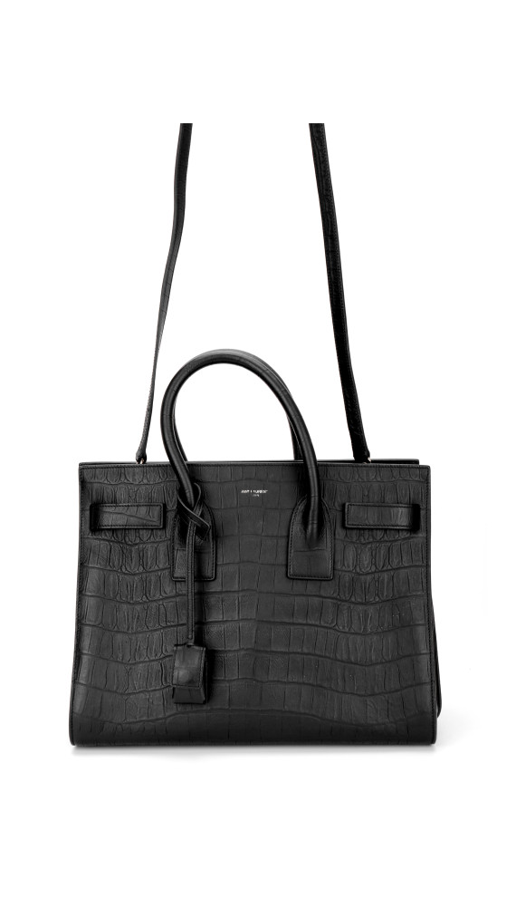 YSL Sac De Jour Size Small Croco Shoulder Bag