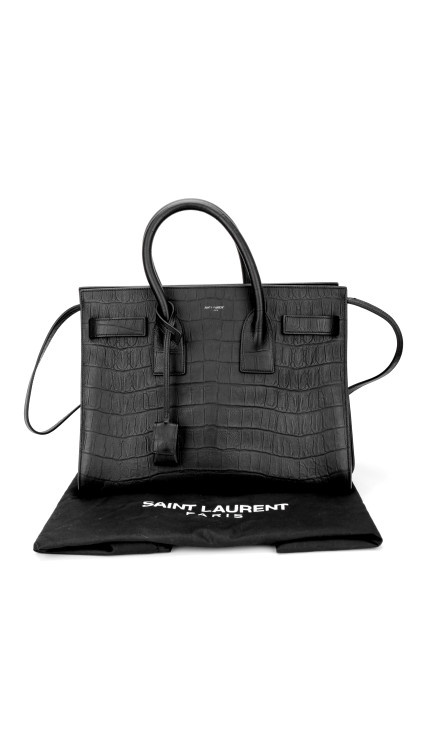 YSL Sac De Jour Size Small Croco Shoulder Bag