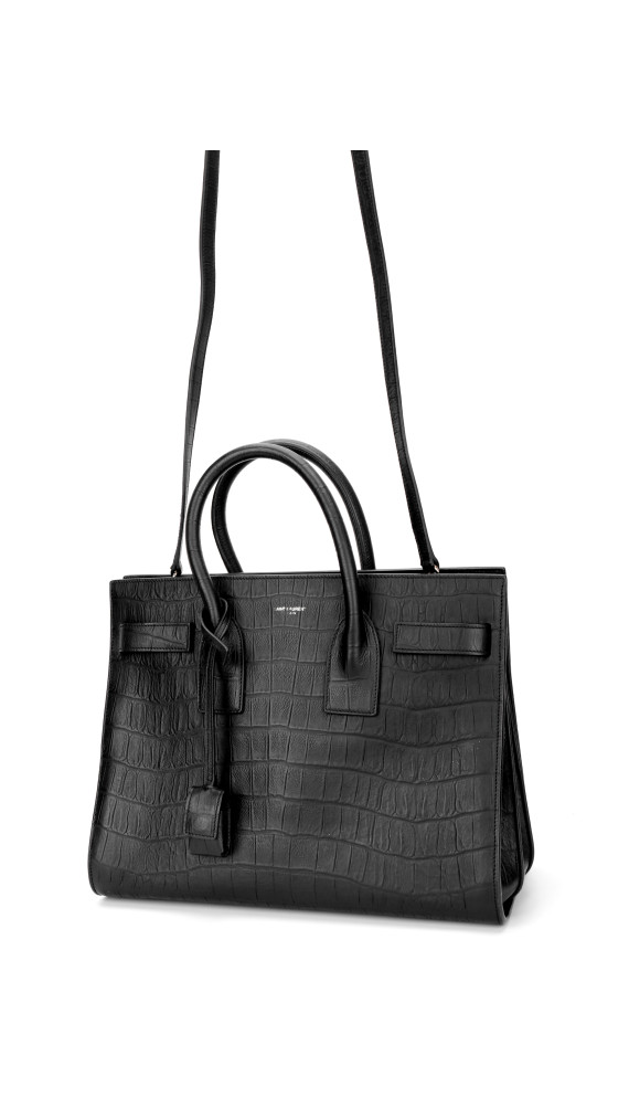 YSL Sac De Jour Size Small Croco Shoulder Bag