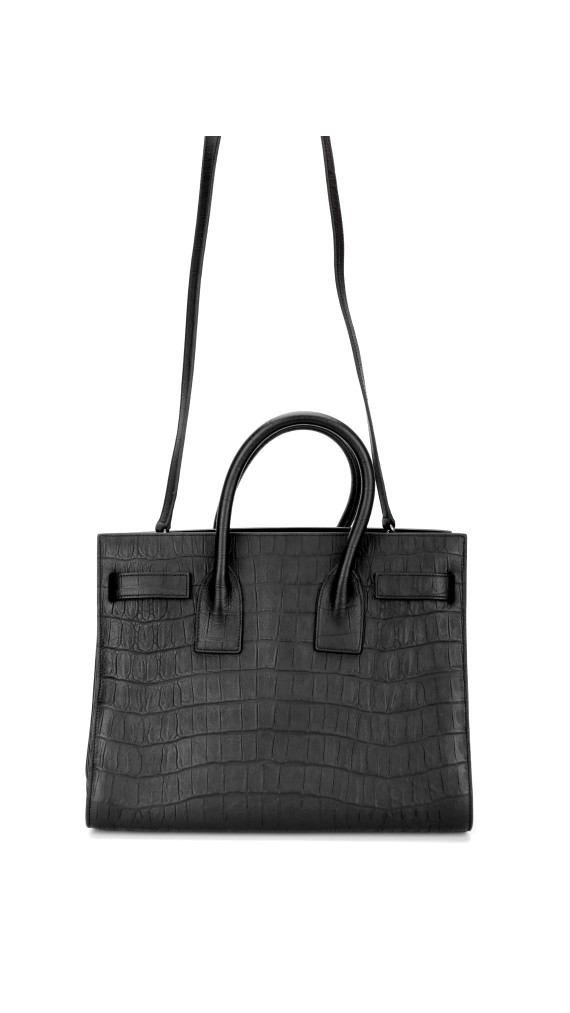 YSL Sac De Jour Size Small Croco Shoulder Bag