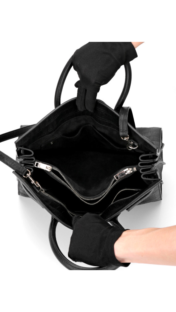 YSL Sac De Jour Size Small Croco Shoulder Bag