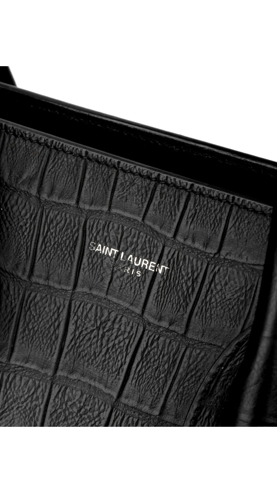 YSL Sac De Jour Size Small Croco Shoulder Bag