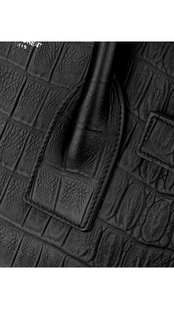 YSL Sac De Jour Size Small Croco Shoulder Bag
