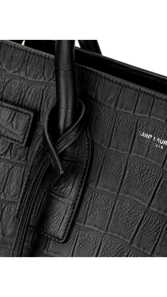 YSL Sac De Jour Size Small Croco Shoulder Bag