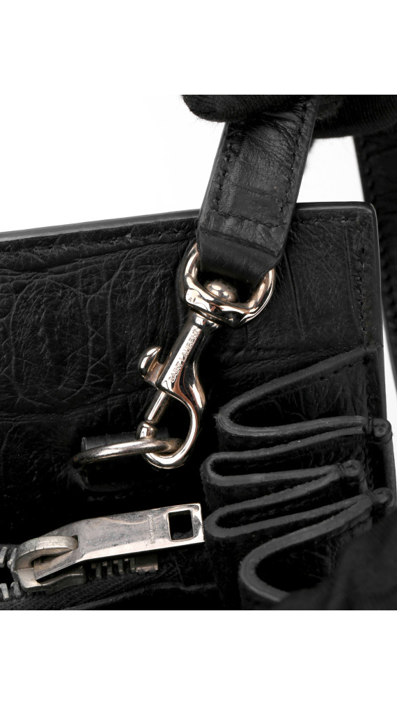 YSL Sac De Jour Size Small Croco Shoulder Bag