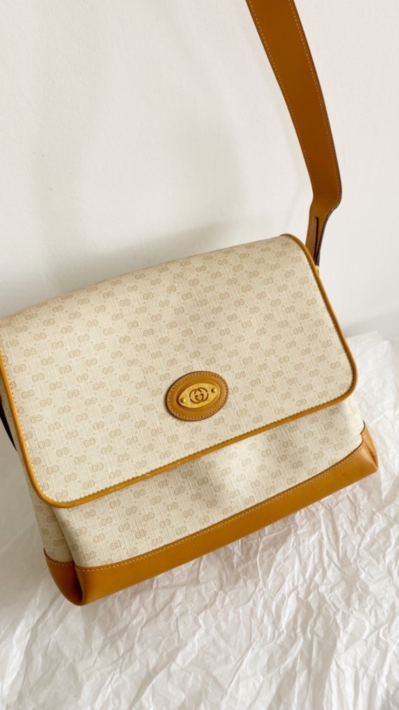 Gucci vintage canvas crossbody bag
