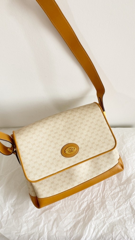 Gucci vintage canvas crossbody bag