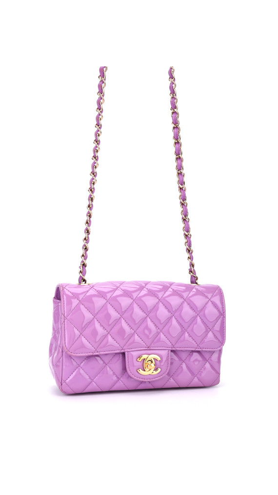 Chanel Klassisk Small Flap Lavendel Patent Leather