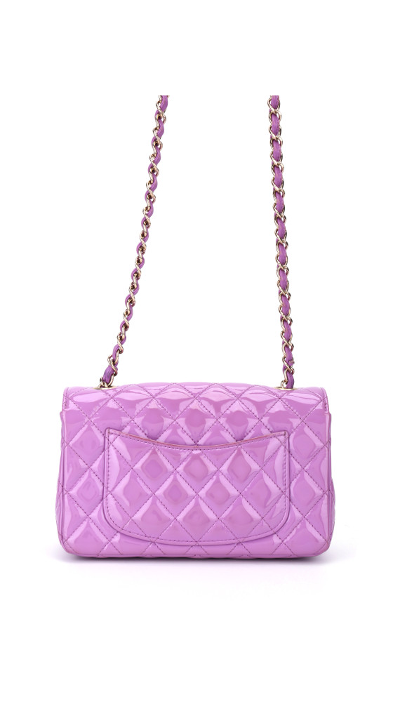 Chanel Klassisk Small Flap Lavendel Patent Leather