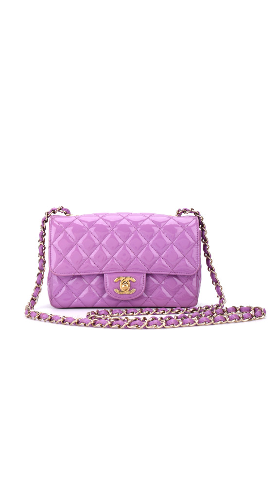 Chanel Klassisk Small Flap Lavendel Patent Leather