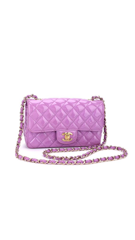 Chanel Klassisk Small Flap Lavendel Patent Leather