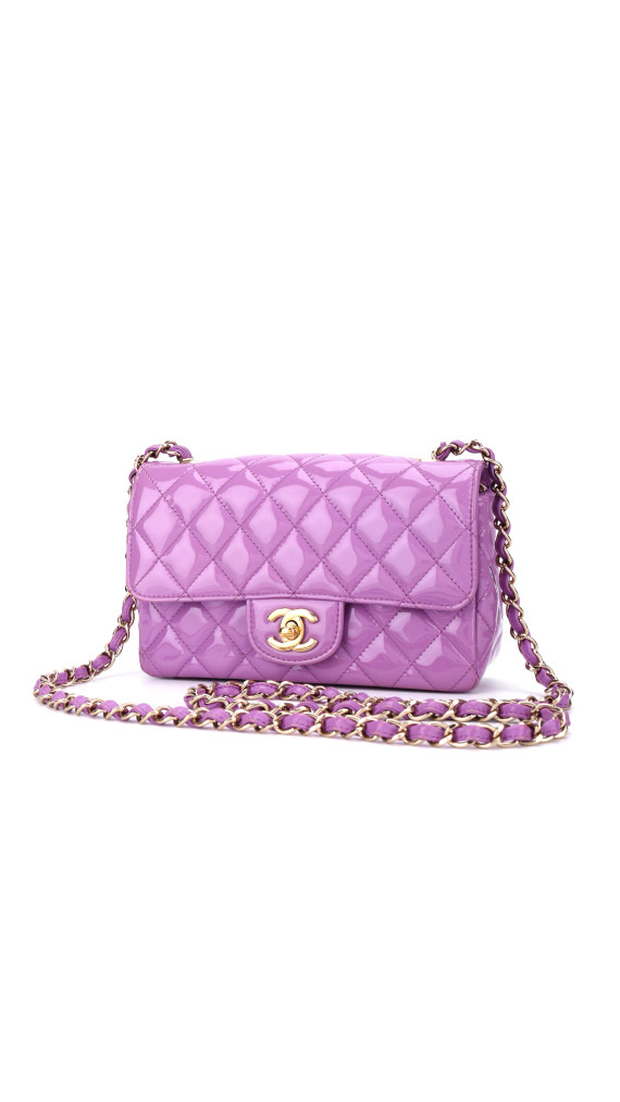 Chanel Klassisk Small Flap Lavendel Patent Leather