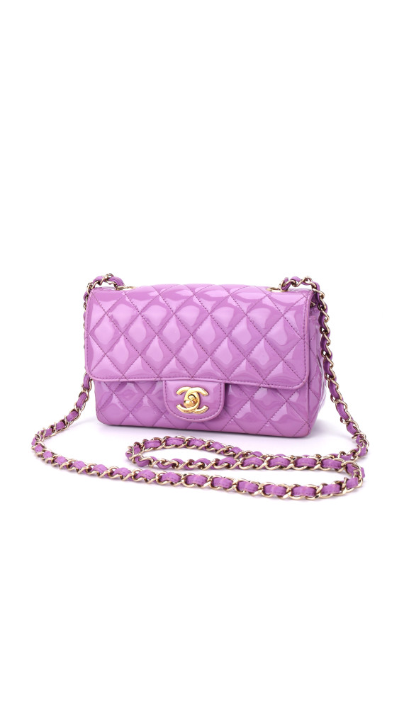 Chanel Klassisk Small Flap Lavendel Patent Leather