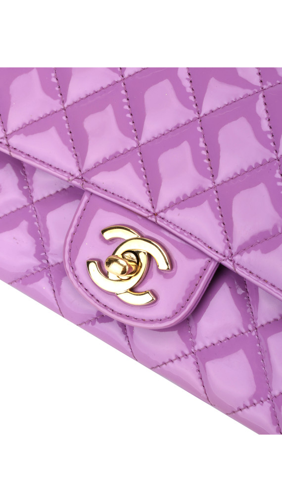 Chanel Klassisk Small Flap Lavendel Patent Leather