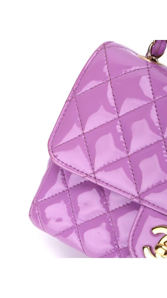Chanel Klassisk Small Flap Lavendel Patent Leather