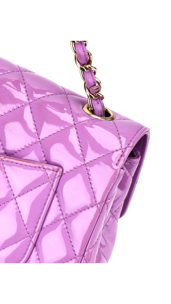 Chanel Klassisk Small Flap Lavendel Patent Leather