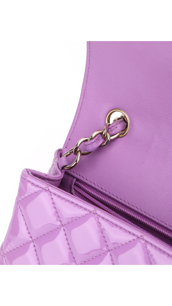 Chanel Klassisk Small Flap Lavendel Patent Leather