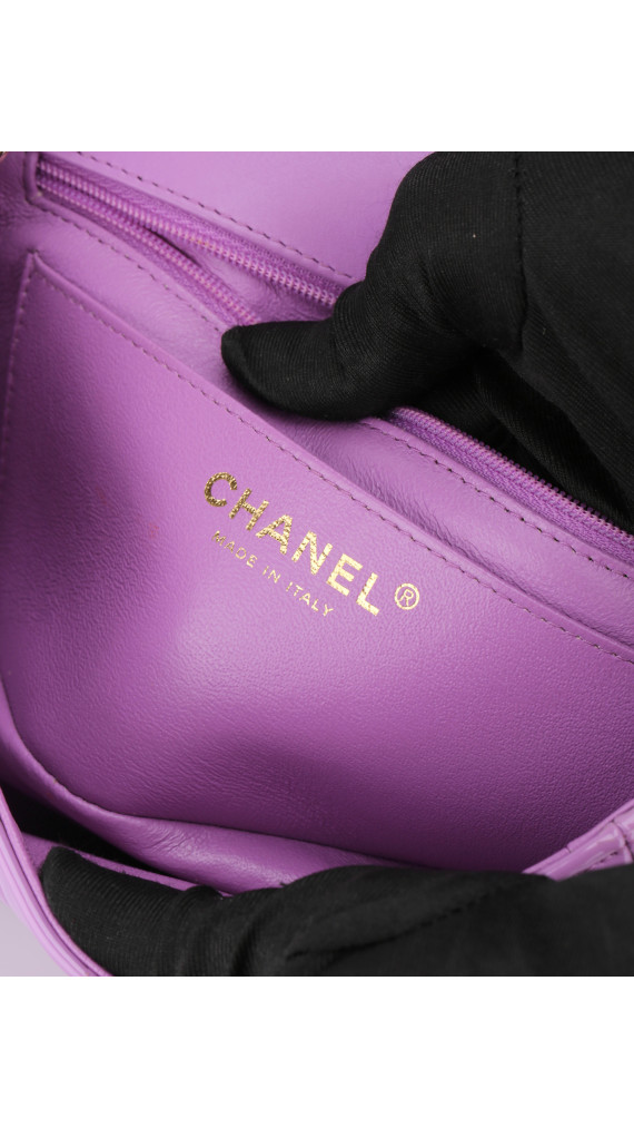 Chanel Klassisk Small Flap Lavendel Patent Leather