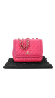 Chanel Single Flap Rose Lammeskinn Shoulder Bag