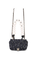 Chanel Tweed Pearl Single Flap Bag Size Mini