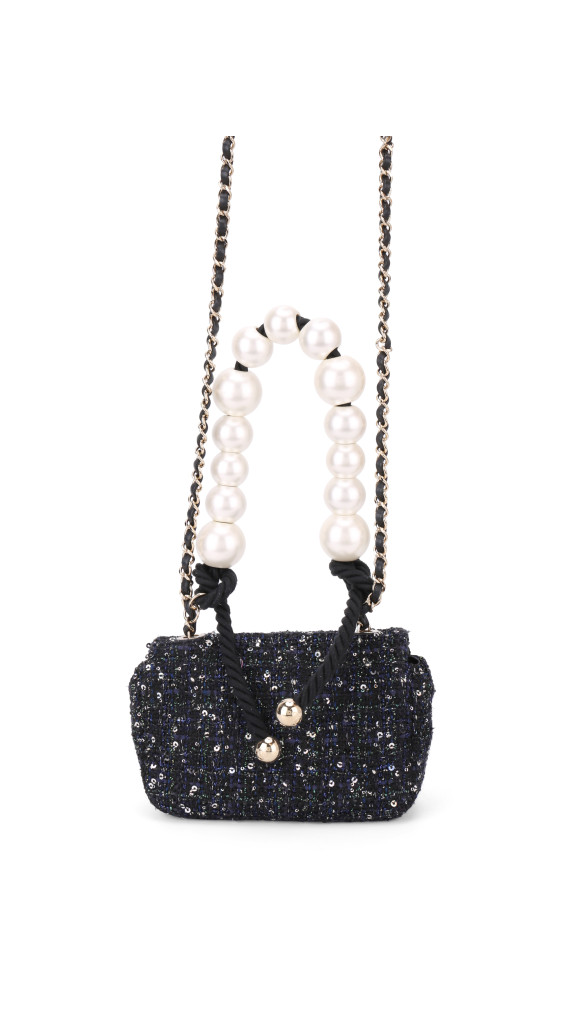 Chanel Tweed Pearl Single Flap Bag Size Mini
