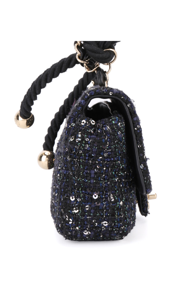 Chanel Tweed Pearl Single Flap Bag Size Mini