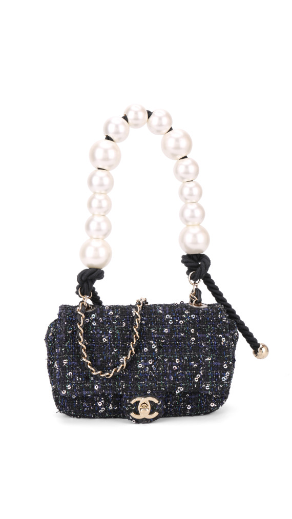 Chanel Tweed Pearl Single Flap Bag Size Mini