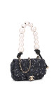 Chanel Tweed Pearl Single Flap Bag Size Mini
