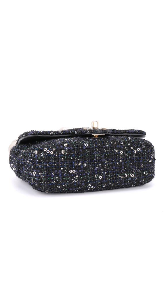 Chanel Tweed Pearl Single Flap Bag Size Mini
