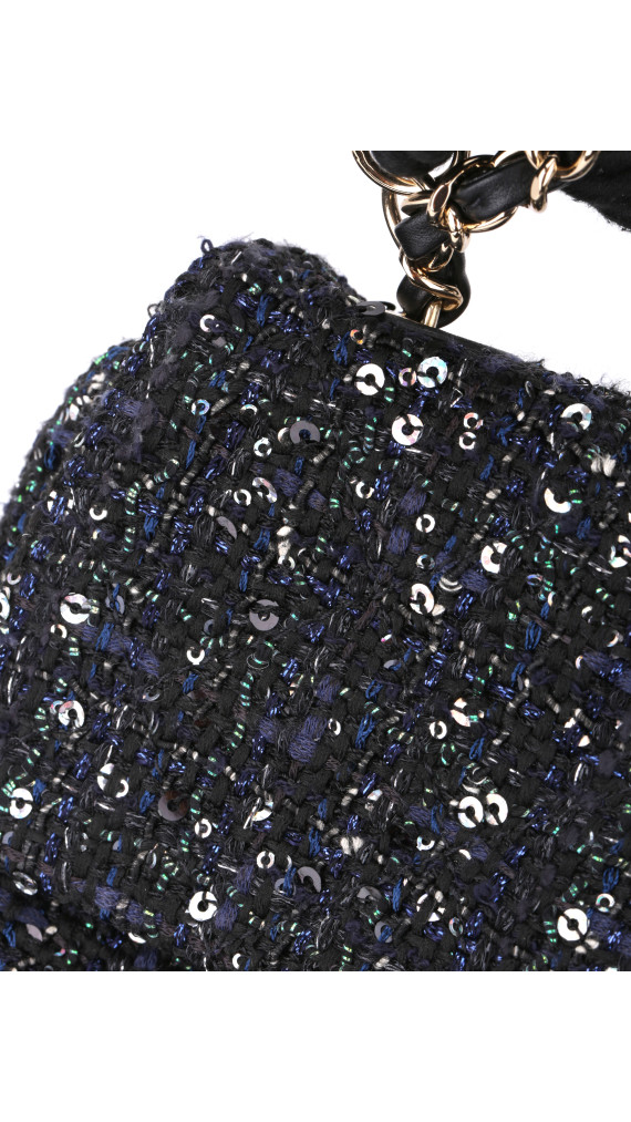 Chanel Tweed Pearl Single Flap Bag Size Mini