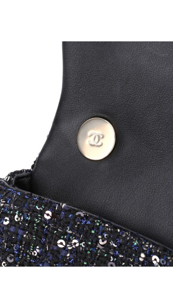 Chanel Tweed Pearl Single Flap Bag Size Mini