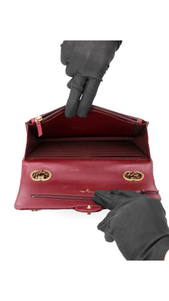 Chanel Wallet On Chain Burgunder