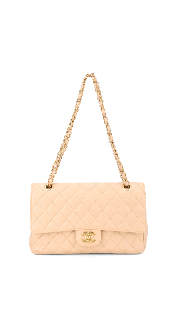 Chanel Classic Double Flap Bag Size Medium Caviar Beige