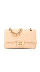 Chanel Classic Double Flap Bag Size Medium Caviar Beige