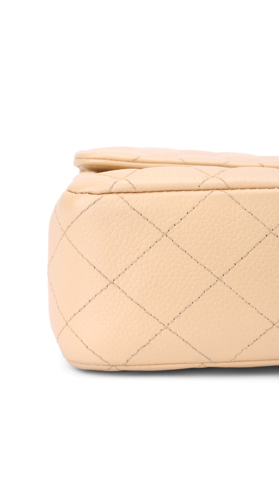 Chanel Classic Double Flap Bag Size Medium Caviar Beige