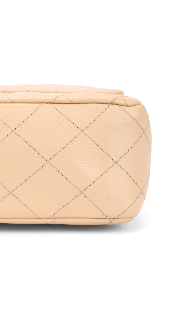 Chanel Classic Double Flap Bag Size Medium Caviar Beige