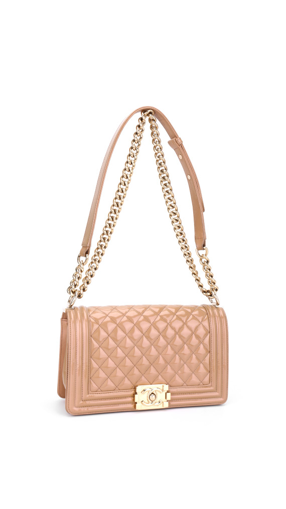 Chanel Le Boy Shoulder Bag Size Medium i Patent Leather