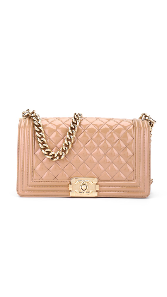 Chanel Le Boy Shoulder Bag Size Medium i Patent Leather
