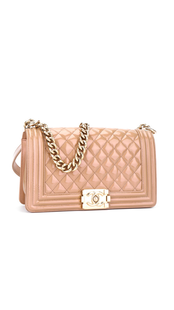 Chanel Le Boy Shoulder Bag Size Medium i Patent Leather