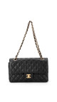Chanel Classic Double Flap Bag i Size Medium Sort Lammeskinn