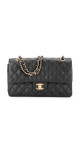 Chanel Classic Double Flap Bag i Size Medium Sort Lammeskinn