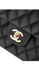 Chanel Classic Double Flap Bag i Size Medium Sort Lammeskinn