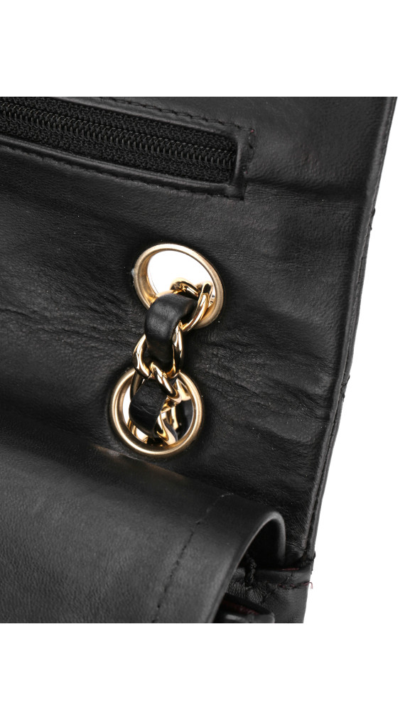 Chanel Classic Double Flap Bag i Size Medium Sort Lammeskinn