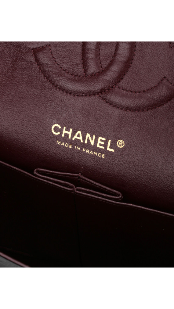 Chanel Classic Double Flap Bag i Size Medium Sort Lammeskinn