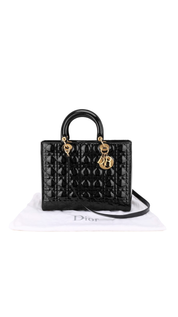 Lady Dior Size Large i Patent leather