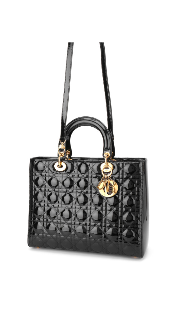 Lady Dior Size Large i Patent leather