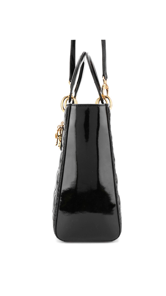 Lady Dior Size Large i Patent leather